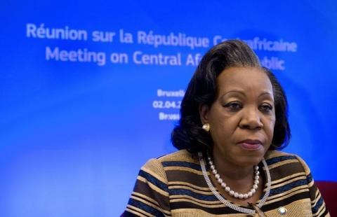 Central African Republic President Catherine Samba-Panza attends an European Union-Africa summit in Brussels, April 2, 2014. PHOTO BY REUTERS/Alain Jocard