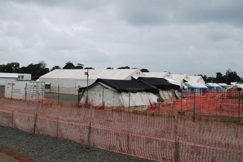 The Ebola virus treatment center where four people are currently being treated is seen in Paynesville, Liberia, July 16, 2015. PHOTO BY REUTERS/James Giahyue