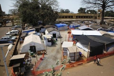 The Medecins Sans Frontieres Ebola treatment centre in the grounds of Donka Hospital is seen in Conakry, February 11, 2015. PHOTO BY REUTERS/Misha Hussain