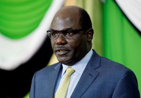 Kenyan Independent Electoral and Boundaries Commission (IEBC) chairman Wafula Chebukati addresses a news conference at the Bomas of Kenya, in Nairobi, Kenya, October 18, 2017. PHOTO BY REUTERS/Thomas Mukoya