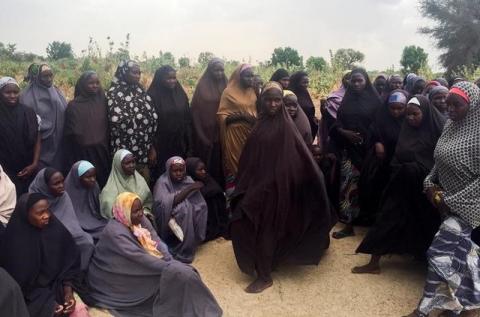 A group of 82 Chibok girls, who were held captive for three years by Islamist militants, were released in exchange for several militant commanders, near Kumshe, Nigeria, May 6, 2017. PHOTO BY REUTERS/Zanah Mustapha