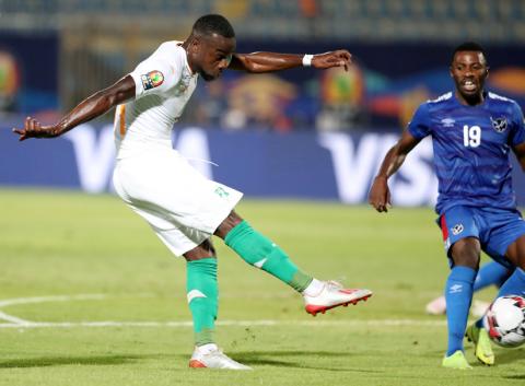 Ivory Coast's Maxwel Cornet scores their fourth goal. PHOTO BY REUTERS/Suhaib Salem