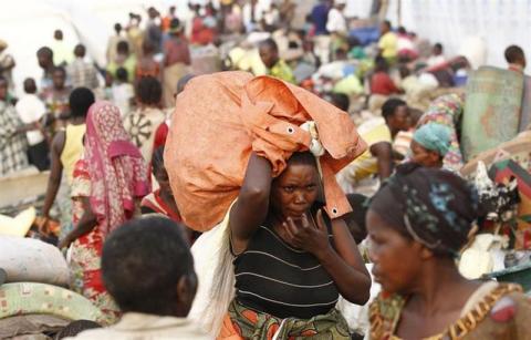 Congolese refugees displaced by fighting between the Congo army and rebel group Allied Democratic Forces (ADF)