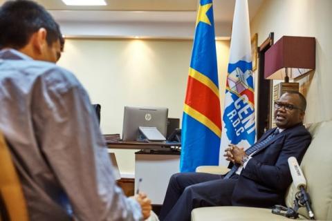 President of Congo's electoral commission (CENI), Corneille Nangaa, speaks during a Reuters interview in his office at Gombe Municipality of the Democratic Republic of Congo's capital Kinshasa, May 12, 2017. PHOTO BY REUTERS/Robert Carrubba