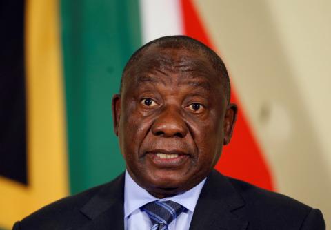 President Cyril Ramaphosa gestures after announcing Shamila Batohi (not pictured) as the country's new chief prosecutor, at the Union building in Pretoria, South Africa, December 4, 2018. PHOTO BY REUTERS/Siphiwe Sibeko