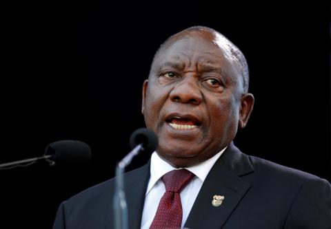 Cyril Ramaphosa speaks after taking the oath of office at his inauguration as South African president at Loftus Versfeld stadium in Pretoria, South Africa, May 25, 2019. PHOTO BY REUTERS/Siphiwe Sibeko