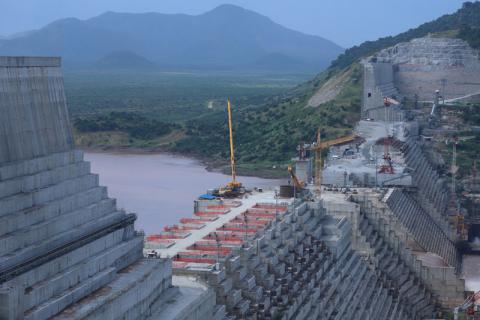 Ethiopia's Grand Renaissance Dam is seen as it undergoes construction work on the river Nile in Guba Woreda, Benishangul Gumuz Region, Ethiopia, September 26, 2019. PHOTO BY REUTERS/Tiksa Negeri