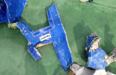 Recovered debris of the EgyptAir jet that crashed in the Mediterranean Sea is seen in this handout image released May 21, 2016 by Egypt's military. PHOTO BY REUTERS