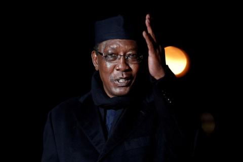 Chad's President Idriss Deby arrives to attend a visit and a dinner at the Orsay Museum on the eve of the commemoration ceremony for Armistice Day in Paris, France, November 10, 2018. PHOTO BY REUTERS/Benoit Tessier