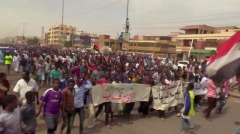 People demonstrate against the killing of protesting children, who were shot dead when security forces broke up a student protest in Khartoum, Sudan August 1, 2019, in this still image taken from video. PHOTO BY REUTERS 