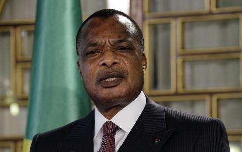 Congo's President Denis Sassou Nguesso speaks during a news conference after his meeting with Tunisia's President Beji Caid Essebsi at Carthage Palace in Tunis, January 22, 2015. PHOTO BY REUTERS/Anis Mili