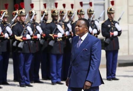 Congo's Republic President Denis Sassou-Nguesso arrives for a meeting at the Elysee Palace in Paris, France, July 7, 2015. PHOTO BY REUTERS/Pascal Rossignol