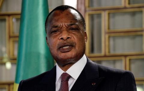 Congo's President Denis Sassou Nguesso speaks during a news conference after his meeting with Tunisia's President Beji Caid Essebsi at Carthage Palace in Tunis, January 22, 2015. PHOTO BY REUTERS/Anis Mili