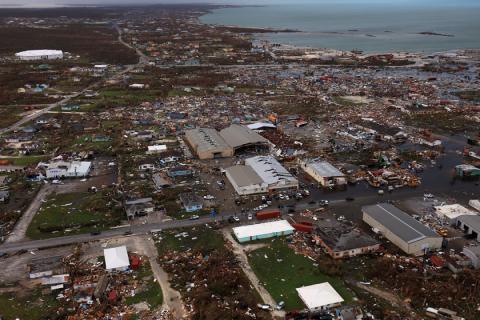 Aerial image of the island Great Abaco, shows the devastation caused by Hurricane Dorian, Bahamas, September 3, 2019. PHOTO BY REUTERS/UK Ministry of Defence/Handout