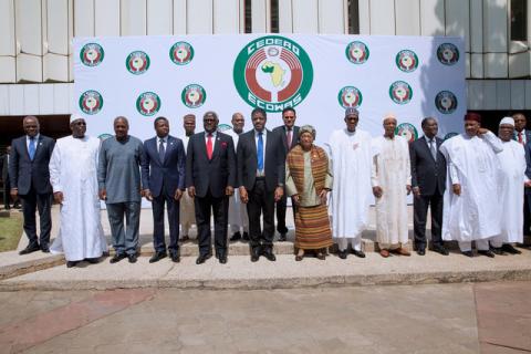 Ecowas head of goverments pose for a group photograph after attending the Ordinary Session of the Ecowas Heads of State and Government in Abuja, Nigeria, December 17, 2016. PHOTO BY REUTERS/Stringer