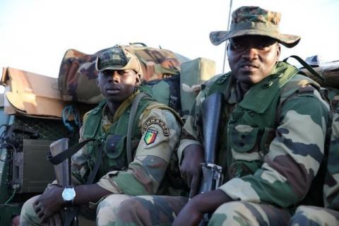 Members of the regional ECOWAS force from Senegal are seen at the Denton check point in Banjul, Gambia, January 22, 2017. PHOTO BY REUTERS/Afolabi Sotunde