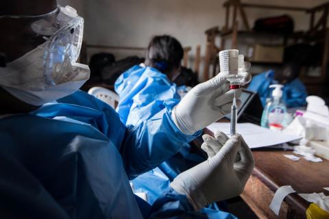 An ampule of one of the new therapeutics in Beni, Democratic Republic of Congo, August 25, 2018. PHOTO BY BY REUTERS/WHO/Junior Kannah