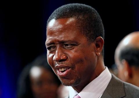 Zambian President Edgar Lungu reacts after participating in a discussion at the World Economic Forum on Africa 2017 meeting in Durban, South Africa, May 4, 2017. PHOTO BY REUTERS/Rogan Ward