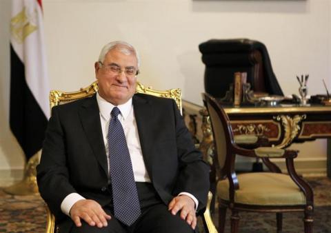 Egypt's interim President Adli Mansour