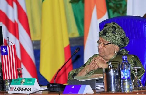 Liberia's President Ellen Johnson Sirleaf attends the 43rd Economic Community of West African States (ECOWAS) meeting in Abuja, July 17, 2013. PHOTO BY REUTERS/Afolabi Sotunde