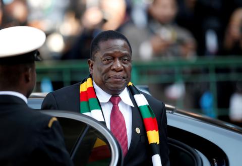 Zimbabwe's President Emmerson Mnangagwa arrives for the inauguration of Cyril Ramaphosa as South African president, at Loftus Versfeld stadium in Pretoria, South Africa, May 25, 2019. PHOTO BY REUTERS/Siphiwe Sibeko