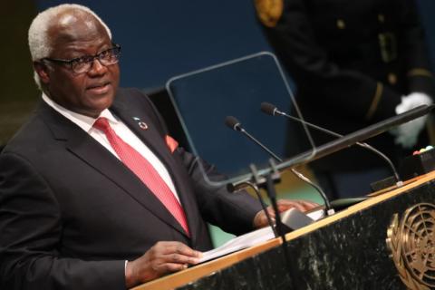 President Ernest Bai Koroma of Sierra Leone addresses the United Nations General Assembly in the Manhattan borough of New York, U.S., September 22, 2016. PHOTO BY REUTERS/Carlo Allegri