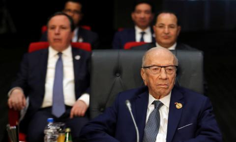 Tunisian President Beji Caid Essebsi attends a summit between Arab league and European Union member states, in the Red Sea resort of Sharm el-Sheikh, Egypt, February 24, 2019. PHOTO BY REUTERS/Mohamed Abd El Ghany