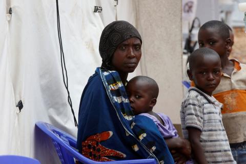  Congolese woman and her children who are suspected Ebola patients sit at the Ebola treatment centre in Butembo in the Democratic Republic of Congo, March 28, 2019. PHOTO BY REUTERS/Baz Ratner