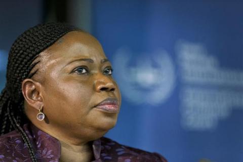 Prosecutor Fatou Bensouda of the International Criminal Court (ICC) attends a news conference before the trial of Kenya's Deputy President William Ruto and Joshua arap Sang in The Hague