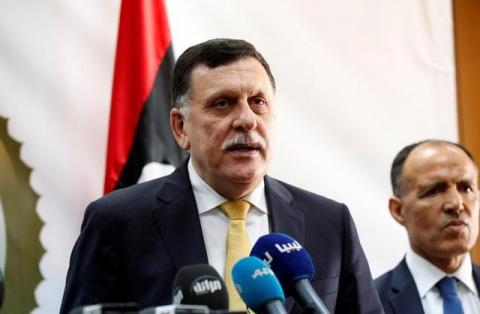 Prime Minister of Libya's unity government Fayez Seraj delivers a speech during a joint news conference with Malta's Prime Minister Joseph Muscat (not pictured) in Tripoli, Libya, May 4, 2016. PHOTO BY REUTERS/Ismail Zitouny