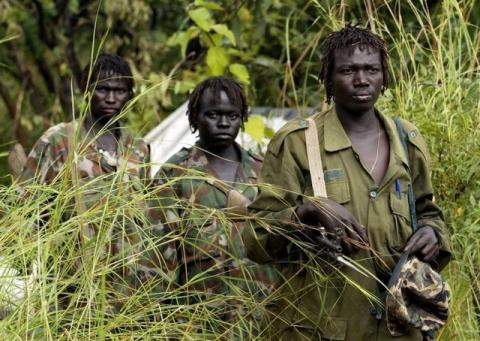 Lords Resistance Army (LRA) fighters arrive at an assembly point in Owiny Ki Bul, 160km (100 miles) south of Juba, South Sudan. PHOTO BY REUTERS/James Akena