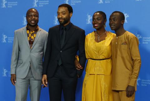 Director and screenwriter Chiwetel Ejiofor and actors William Kamkwamba, Maxwell Simba, Aissa Maiga pose during a photocall to promote the movie "The Boy Who Harnessed the Wind" at the 69th Berlinale International Film Festival in Berlin, Germany, February 12, 2019. PHOTO BY REUTERS/Fabrizio Bensch