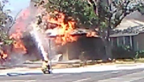 A fire is seen following an earthquake in Ridgecrest , California, U.S. July 4, 2019 in this still image taken from social media video. PHOTO BY REUTERS/Ben Hood 