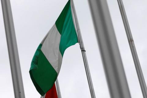 A Nigerian flag is seen outside Nigeria Trade Office after Nigerian request to Taiwan to relocate its representative office in the African country, in Taipei, Taiwan, on January 12, 2017. PHOTO BY REUTERS/Tyrone Siu