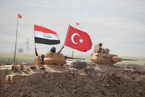 Turkish and Iraqi troops are pictured during a joint military exercise near the Turkish-Iraqi border in Silopi, Turkey, September 26, 2017. PHOTO BY REUTERS/Umit Bektas