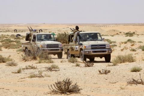 Libya forces allied with the UN-backed government patrol to prevent Islamic State resurgence on the outskirts of Sirte, Libya, August 4, 2017. PHOTO BY REUTERS/Ismail Zitouny