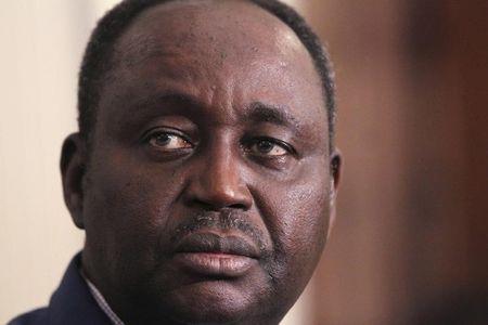 Former Central African president Francois Bozize looks on during a news conference at the presidential palace in Bangui, January 8, 2013. PHOTO BY REUTERS/Luc Gnago