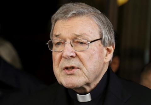 Australian Cardinal George Pell speaks to journalists at the end of a meeting with sex abuse victims at the Quirinale hotel in Rome, Italy, March 3, 2016. PHOTO BY REUTERS/Alessandro Bianchi