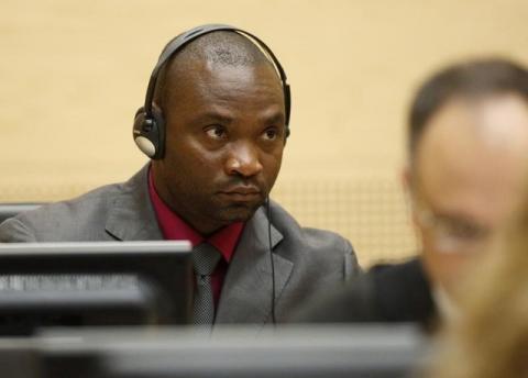 Germain Katanga, a Congolese national, sits in the courtroom of the ICC during the closing statements in the trial against Katanga and Ngudjolo Chui in The Hague, May 15, 2012. PHOTO BY REUTERS/Michael Kooren