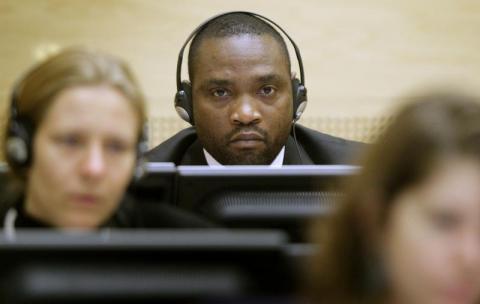 Congolese warlords Germain Katanga sits in the courtroom of the International Criminal Court in The Hague