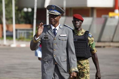 Burkina Faso's coup leader General Gilbert Diendere arrives at the airport to greet foreign heads of state in Ouagadougou, Burkina Faso, September 23, 2015. PHOTO BY REUTERS/Joe Penney