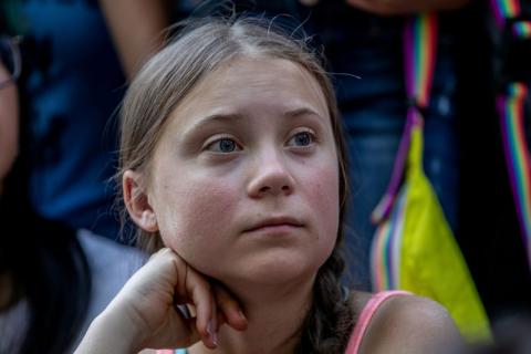 Swedish activist Greta Thunberg participates in a youth climate change protest in front of the United Nations Headquarters in Manhattan, New York City, New York, U.S., August 30, 2019. PHOTO BY REUTERS/Jeenah Moon