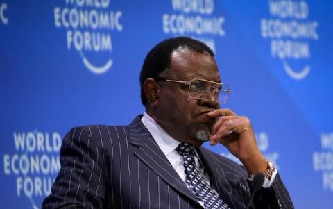 Namibia's incumbent President Hage Geingob has won the 2019 presidential election with 56.3% of the vote, the Electoral Commission of Namibia (ECN) said on Saturday Nov. 30, 2019. He is pictured here at the World Economic Forum in Cape Town, South Africa, September 5, 2019. PHOTO BY REUTERS/Sumaya Hisham