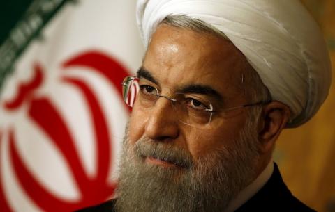 Iran President Hassan Rouhani attends a news conference in Rome, Italy, January 27, 2016. PHOTO BY REUTERS/Alessandro Bianchi