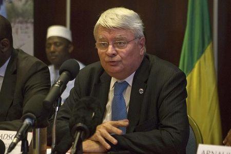 U.N. head of peacekeeping operations Herve Ladsous speaks at a news conference in Bamako, October 7, 2014. PHOTO BY REUTERS/Joe Penney