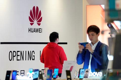 Huawei smartphones are seen displayed inside a shopping mall in Shanghai, China, May 16, 2019. PHOTO BY REUTERS/Aly Song