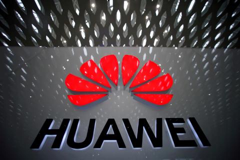 A Huawei company logo is pictured at the Shenzhen International Airport in Shenzhen, Guangdong province, China, July 22, 2019. PHOTO BY REUTERS/Aly Song