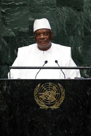 Mali's President Ibrahim Boubacar Keita addresses the 69th United Nations General Assembly at the U.N. headquarters in New York, September 27, 2014. PHOTO BY REUTERS/Eduardo Munoz