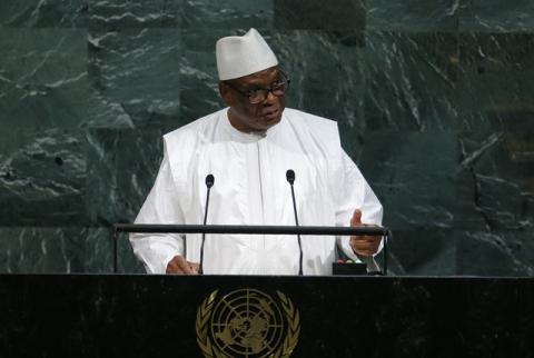 Mali President Ibrahim Boubacar Keita addresses the 72nd United Nations General Assembly at U.N. Headquarters in New York, U.S., September 19, 2017. PHOTO BY REUTERS/Eduardo Munoz