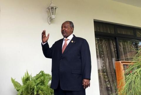 Djibouti's President Ismail Omar Guelleh arrives for a Reuters interview at his home in Ethiopia's capital Addis Ababa, January 30, 2016. PHOTO BY REUTERS/Edmund Blair